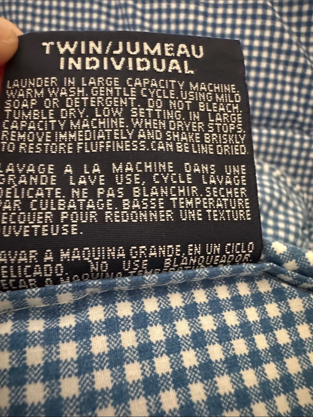 Two Ralph Lauren Blue Gingham Twin Comforters and Pillowcases